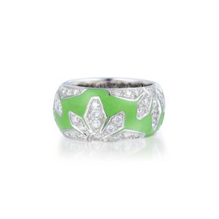 Appraisal: Yanes Enamel and Diamond Band Crafted out of K white