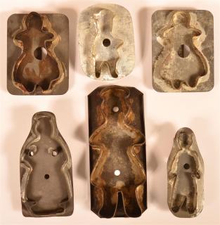 Appraisal: Six Human Figural Tin Cookie Cutters Six Various th Early