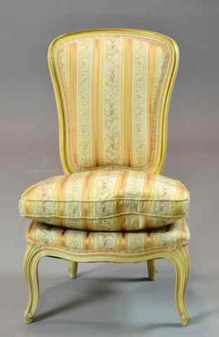 Appraisal: A Ladies French Provincial Boudoir ChairArched crest highlighted in gold