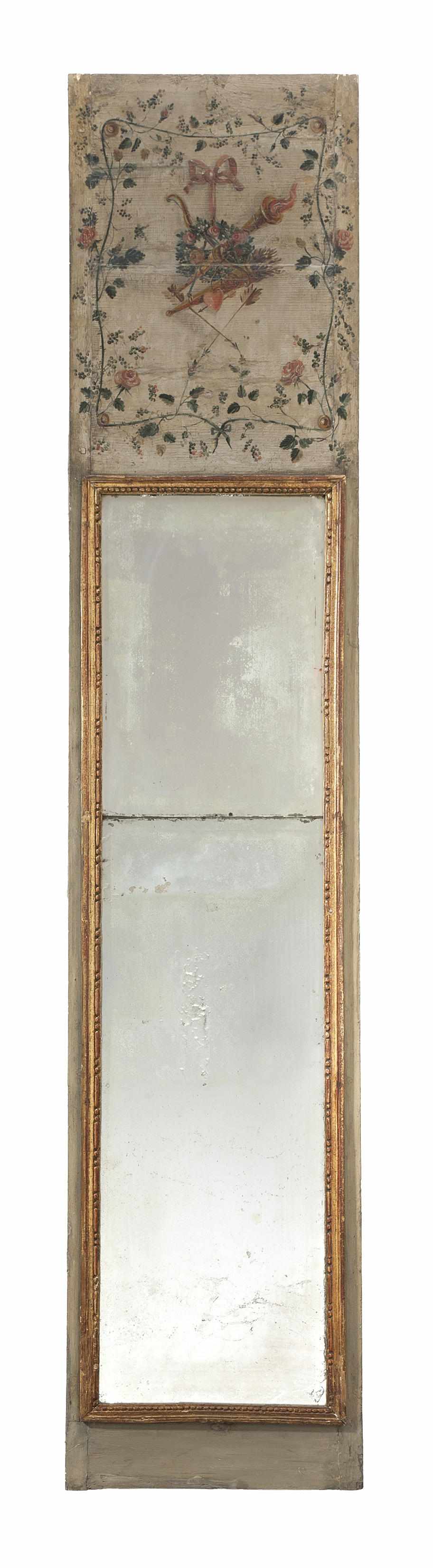 Appraisal: An Italian parcel gilt and paint decorated mirror incorporating antique