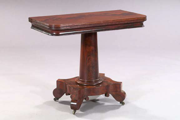 Appraisal: American Late Classical Mahogany Fold-Over Games Table probably Boston second