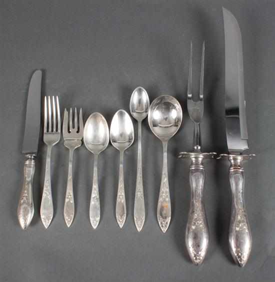 Appraisal: Partial set of American sterling silver flatware and serving pieces