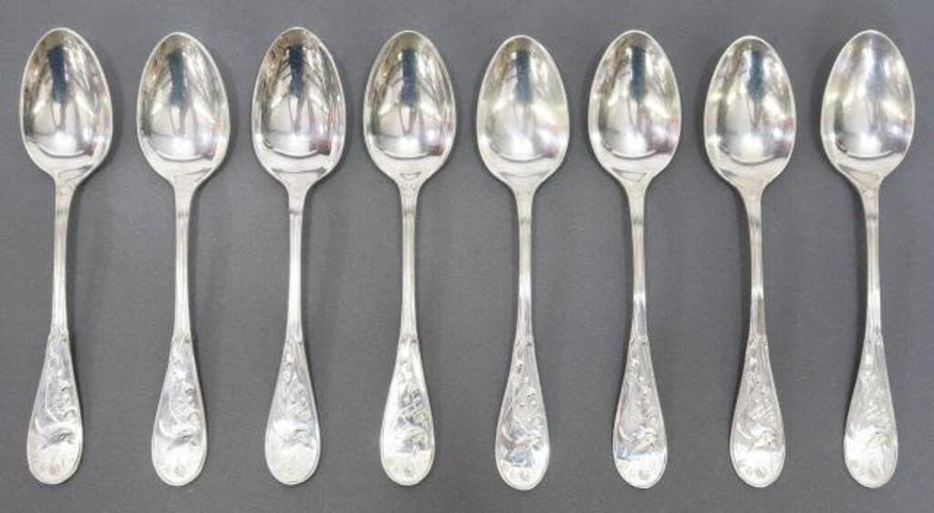 Appraisal: TIFFANY CO AUDUBON STERLING TEASPOONS lot of American sterling silver