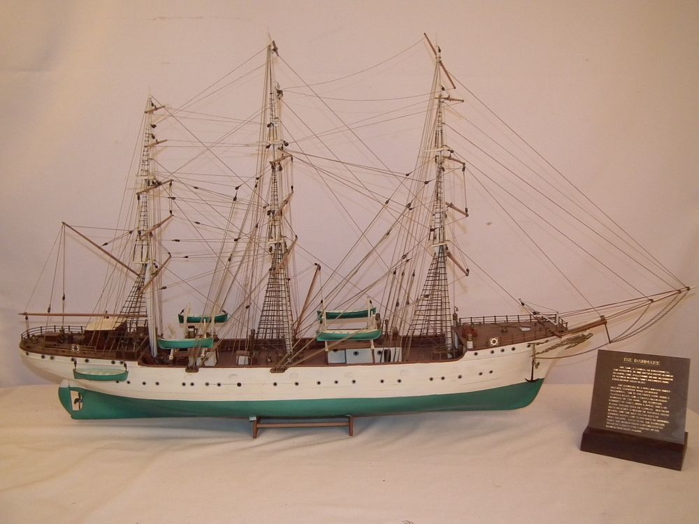 Appraisal: DANMARK SHIP MODEL IN CASE Vintage fully rigged masted wood