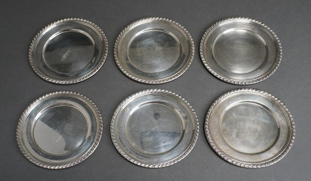 Appraisal: Set of Six Manchester Mfg Co Sterling Silver Gadroon Lipped