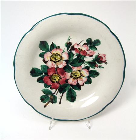 Appraisal: WEMYSS GORDON DESSERT PLATE CIRCA decorated with dog roses impressed