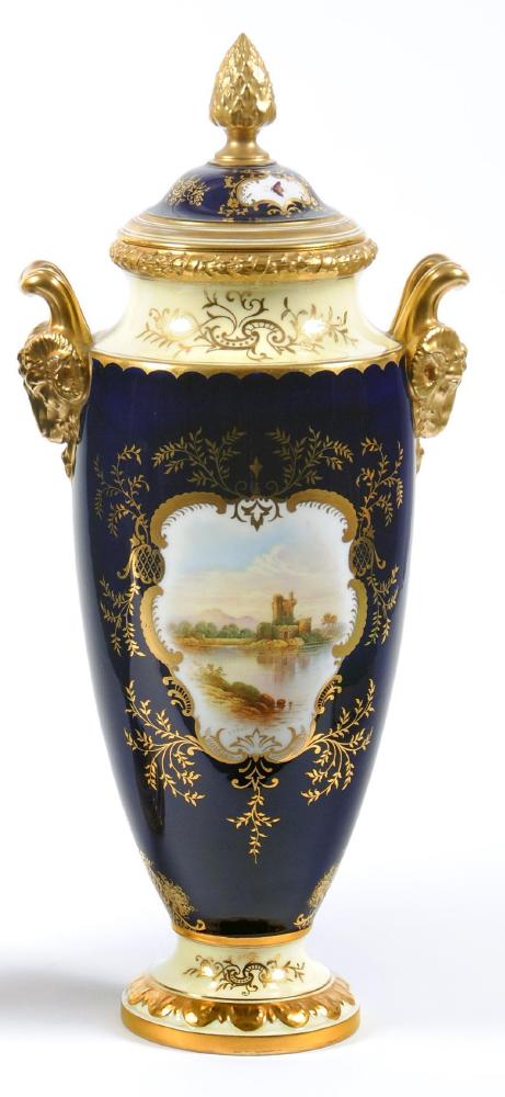 Appraisal: A COALPORT CHINA VASE AND COVER th century of ovoid