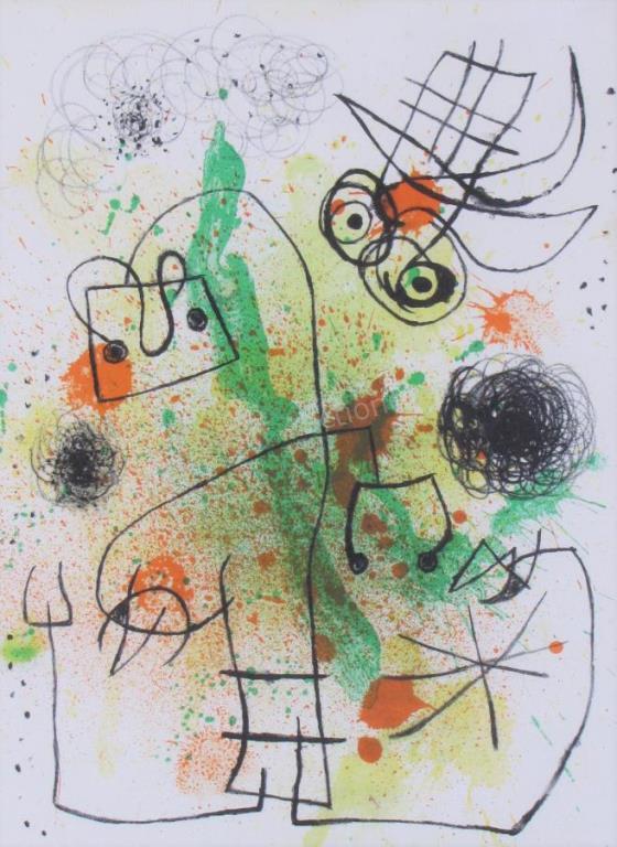 Appraisal: A framed lithograph by Joan Miro - from the French