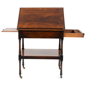 Appraisal: A Regency Rosewood Adjustable Reading Table TH CENTURY a pull-out