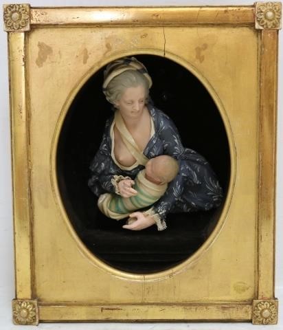 Appraisal: EARLY TH CENTURY WAX DOLL FIGURE IN SHADOWBOX PROBABLY NEAPOLITAN