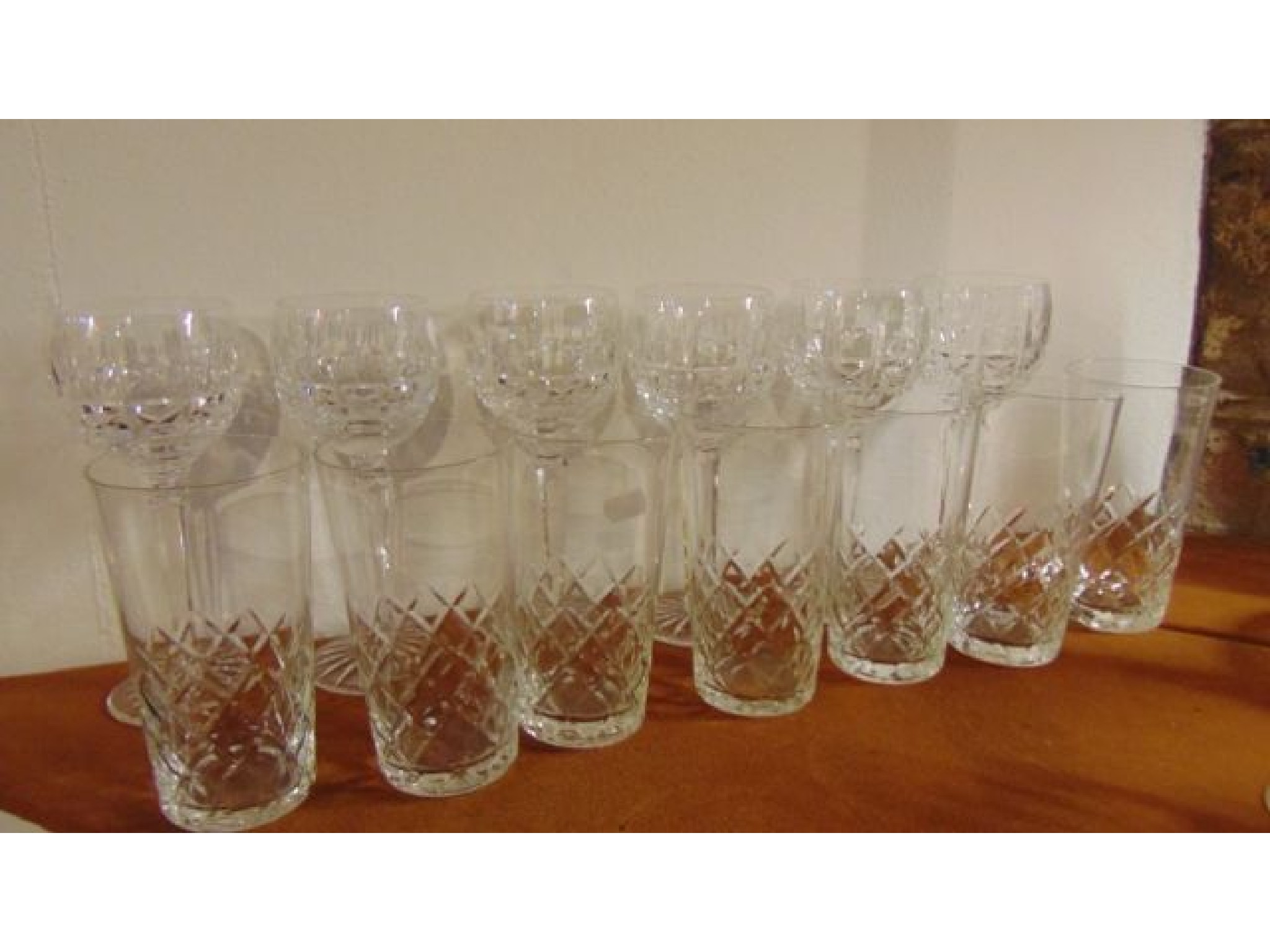 Appraisal: A set of six Waterford clear crystal hock glasses with