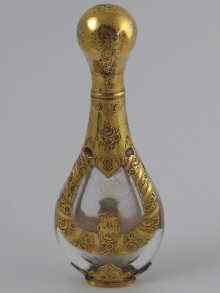 Appraisal: A th century French gold mounted scent flask cm high