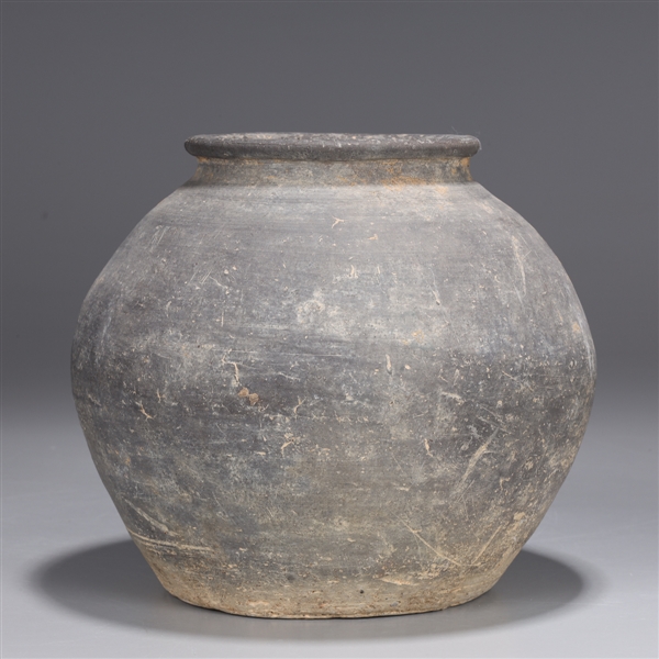 Appraisal: Antique Korean Koryo Dynasty gray vase with large ovoid body