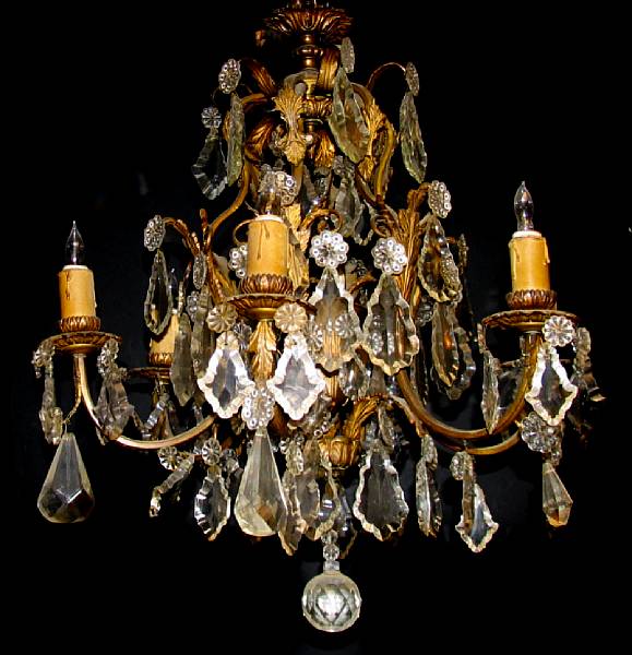 Appraisal: A Louis XV style cut glass and gilt bronze chandelier