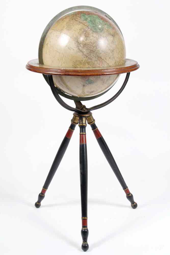 Appraisal: GLOBE ON STAND - Terrestrial Globe on Egyptian Revival Tripod