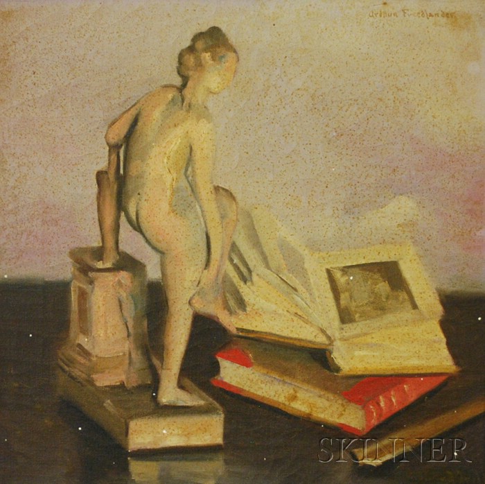 Appraisal: Arthur Freedlander American - Still Life with Sculpture and Books