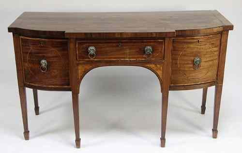 Appraisal: A Regency mahogany break bow fronted sideboard with cross banded