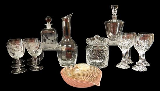 Appraisal: GLASS Fifteen pieces of assorted cut crystal Four Baccarat cut