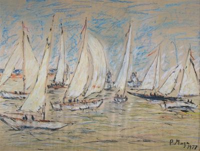 Appraisal: Paul Lucien Maze - Cowes Regatta Signed and dated Pastel