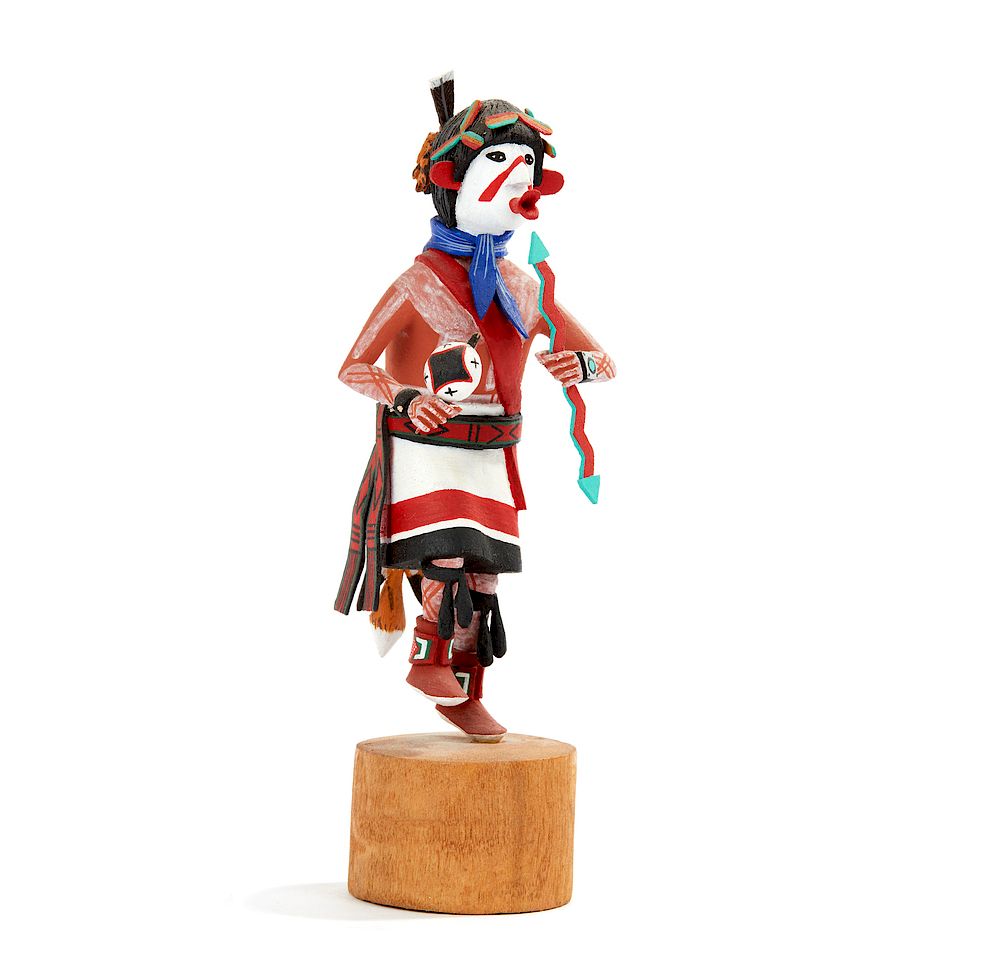 Appraisal: Hopi Clown Kachina H -e Terrance Lewis Hopi Clown Kachina