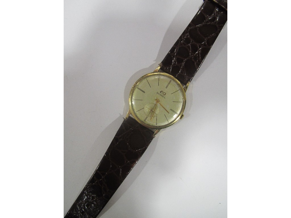 Appraisal: Gents ct gold Ernest Borel wrist watch with silver dial