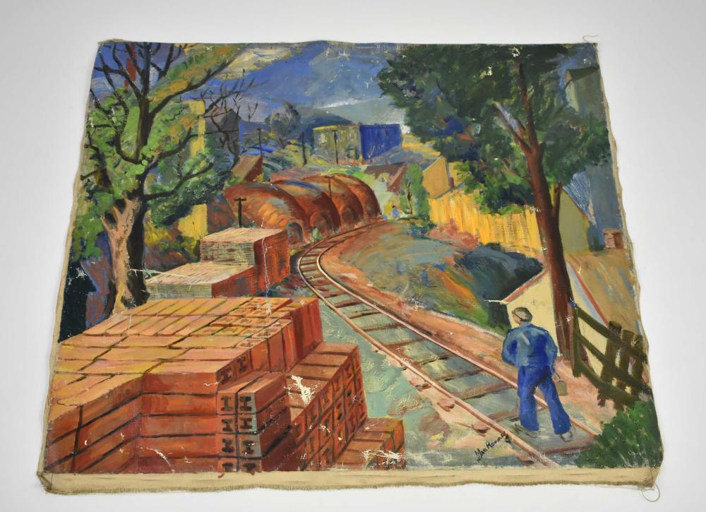 Appraisal: GLEN ALLISON RANNEY AMERICAN - Untitled Industrial Complex w Track