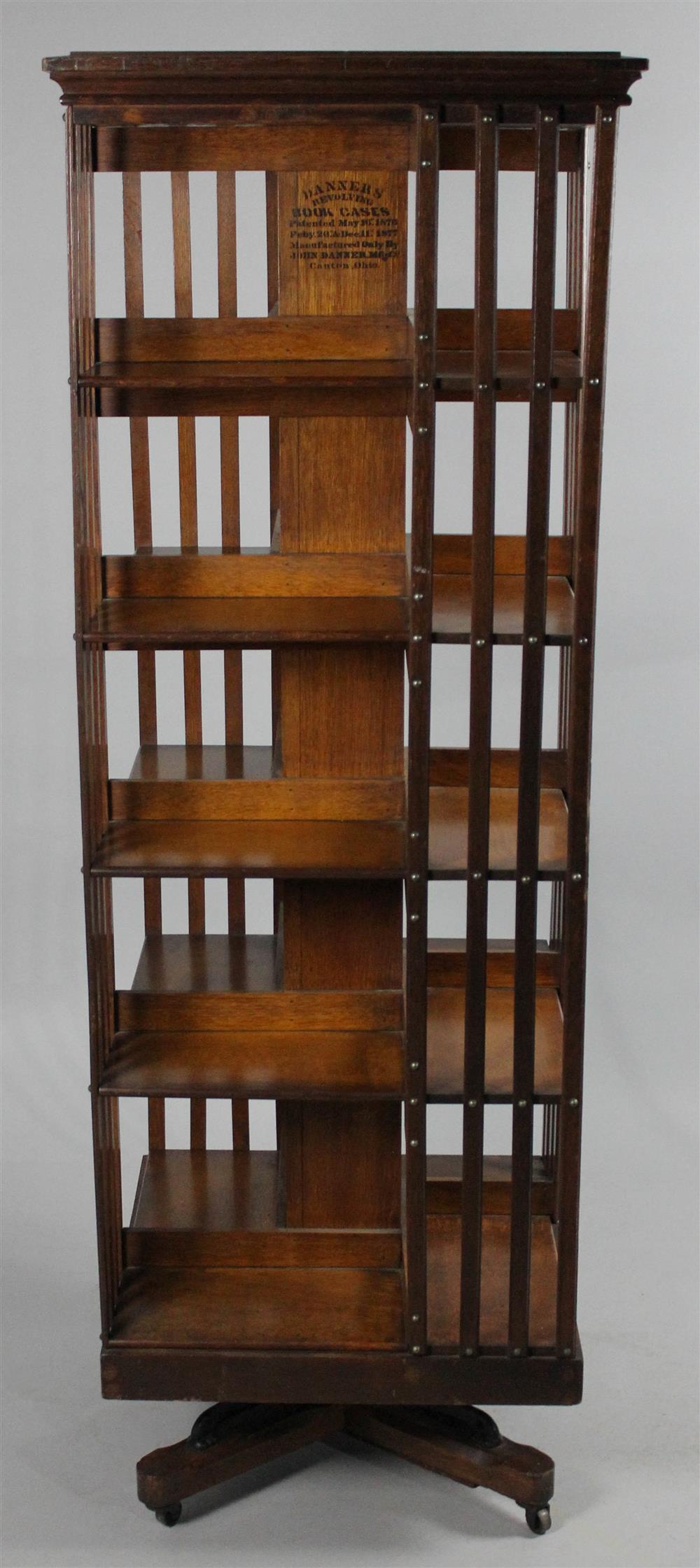 Appraisal: DANNERS OAK FIVE LEVEL REVOLVING BOOKCASE CIRCA the revolving oak