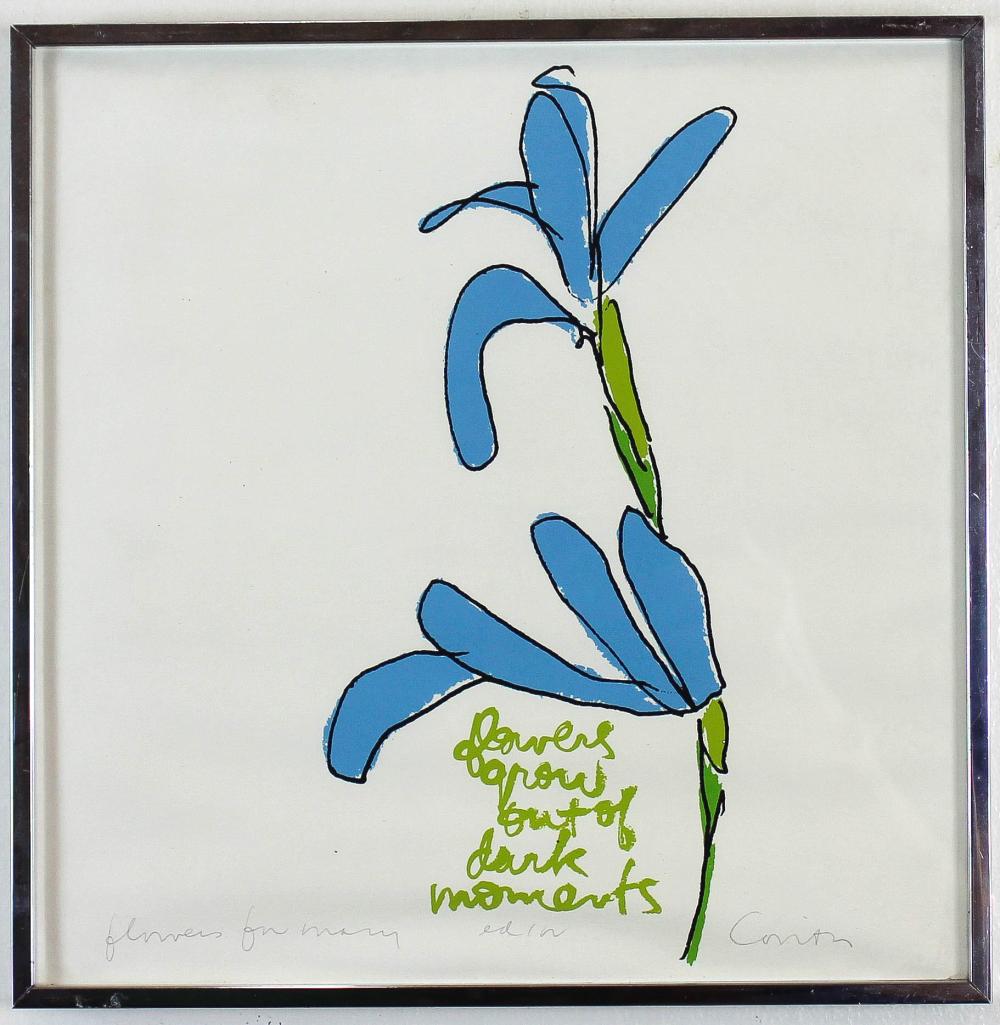 Appraisal: SISTER MARY CORITA KENT American - serigraph Flowers For Mary