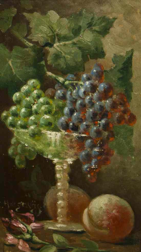 Appraisal: American School th century Still Life with Grapes oil on