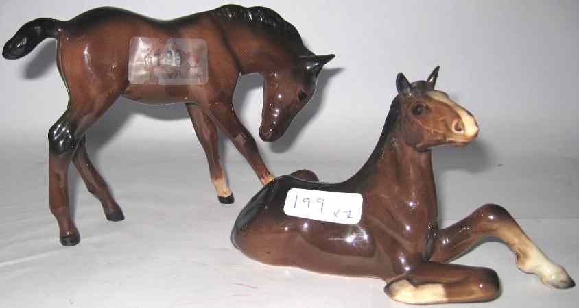 Appraisal: Beswick Brown Foal Head Down and Foal Lying Down