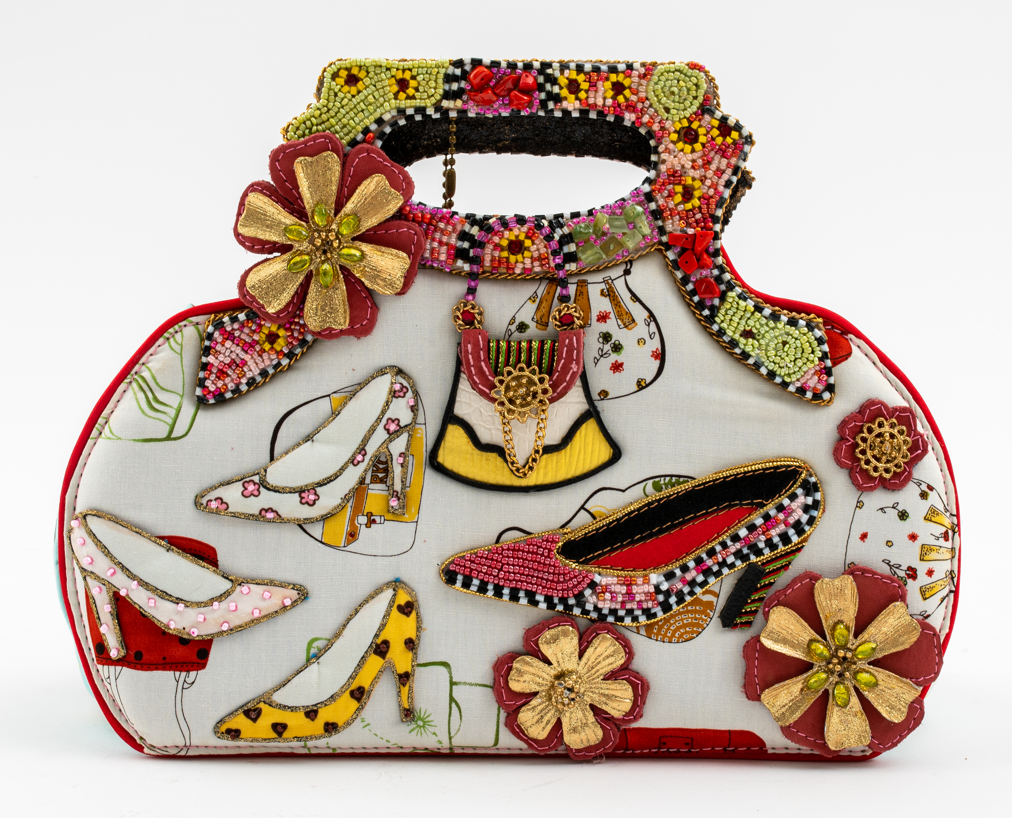 Appraisal: MARY FRANCES SHOEAHOLIC EMBELLISHED PURSE Mary Frances Shoeaholic embellished purse