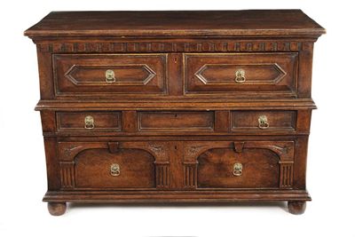 Appraisal: An oak chest in late th century Anglo-Dutch style with