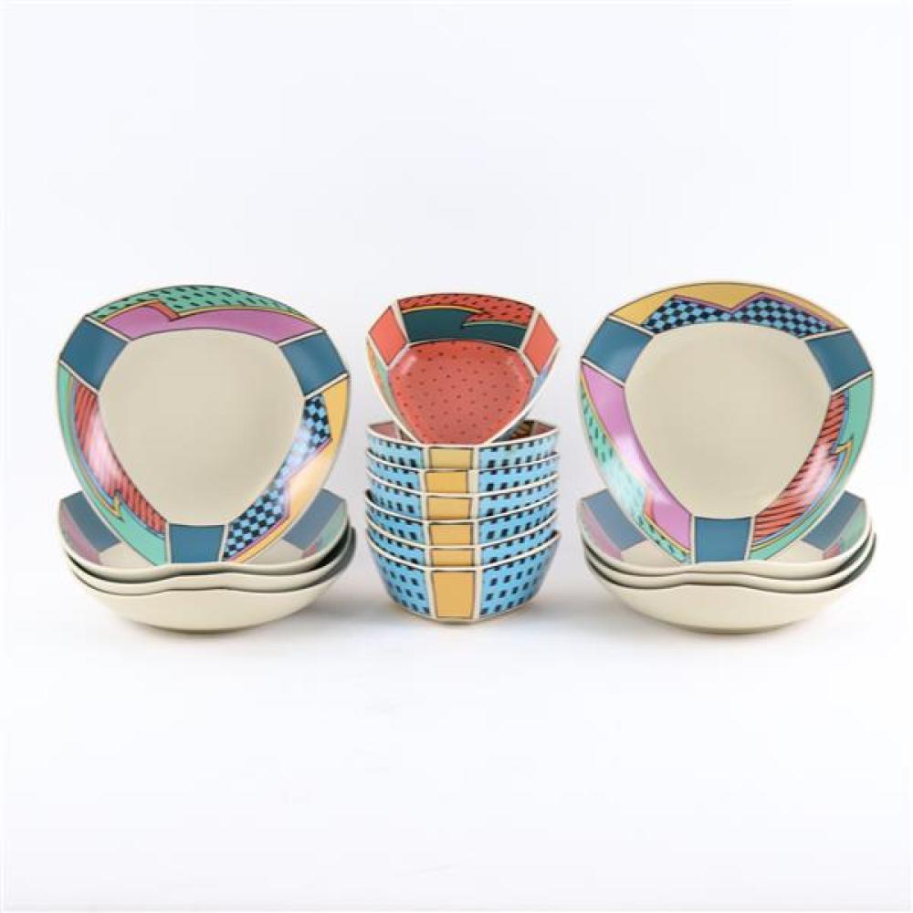 Appraisal: DOROTHY HAFNER FOR ROSENTHAL STUDIO-LINIE FLASH DINNERWARE PIECE GROUP OF