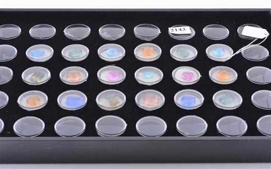 Appraisal: A TRAY OF EIGHTEEN ASSORTED SEMI-PRECIOUS GEMSTONES