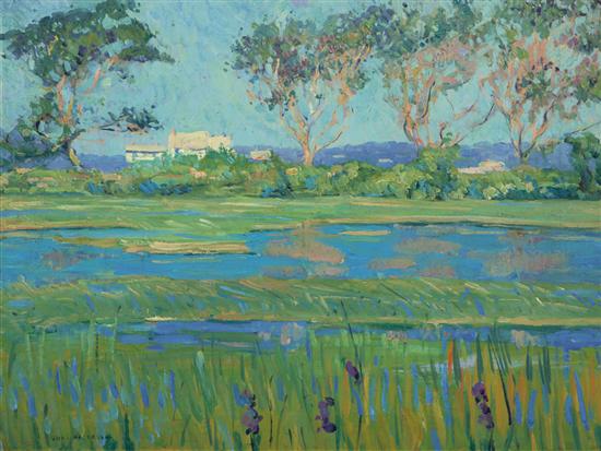 Appraisal: JANE PETERSON American - Essex Marshes oil on canvas signed