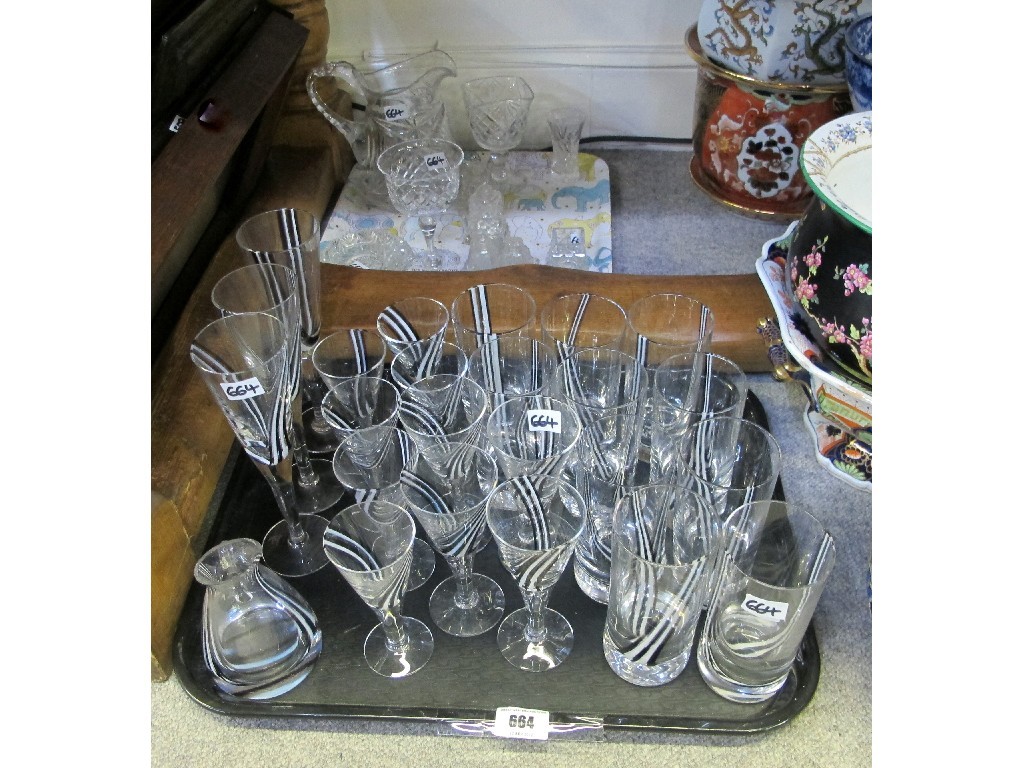 Appraisal: Two trays of glassware - Stuart Crystal glasses crystal jug