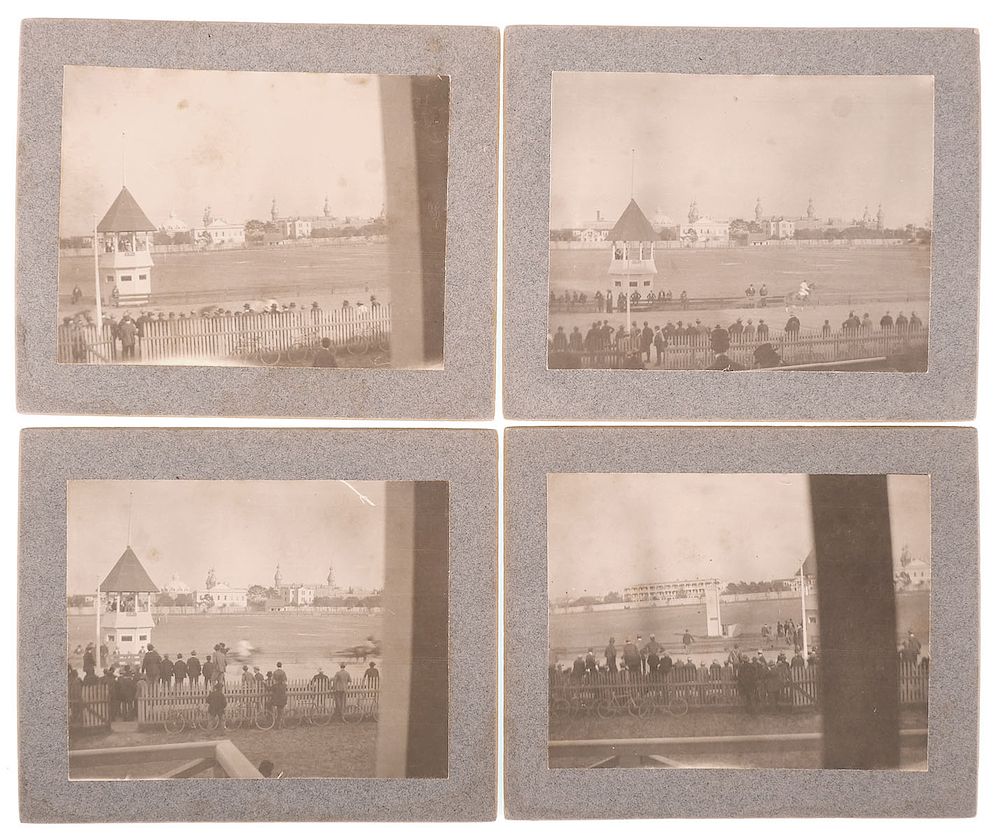 Appraisal: TAMPA photos Tampa Bay Hotel racetrack Set of four mounted