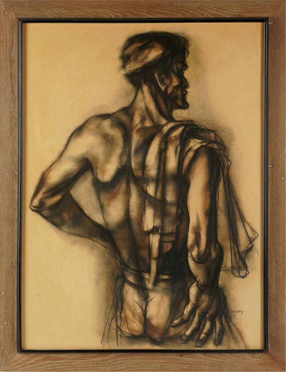 Appraisal: FRANCIS DE ERDELYI - MALE FIGUREcharcoal on paper signed lower