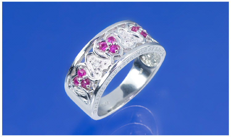 Appraisal: Art Nouveau Style Ring ct White Gold Ruby And Diamond