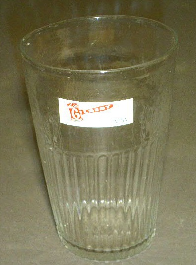 Appraisal: Stiegel type flip glass tumbler provenance Gilbert Auction h x