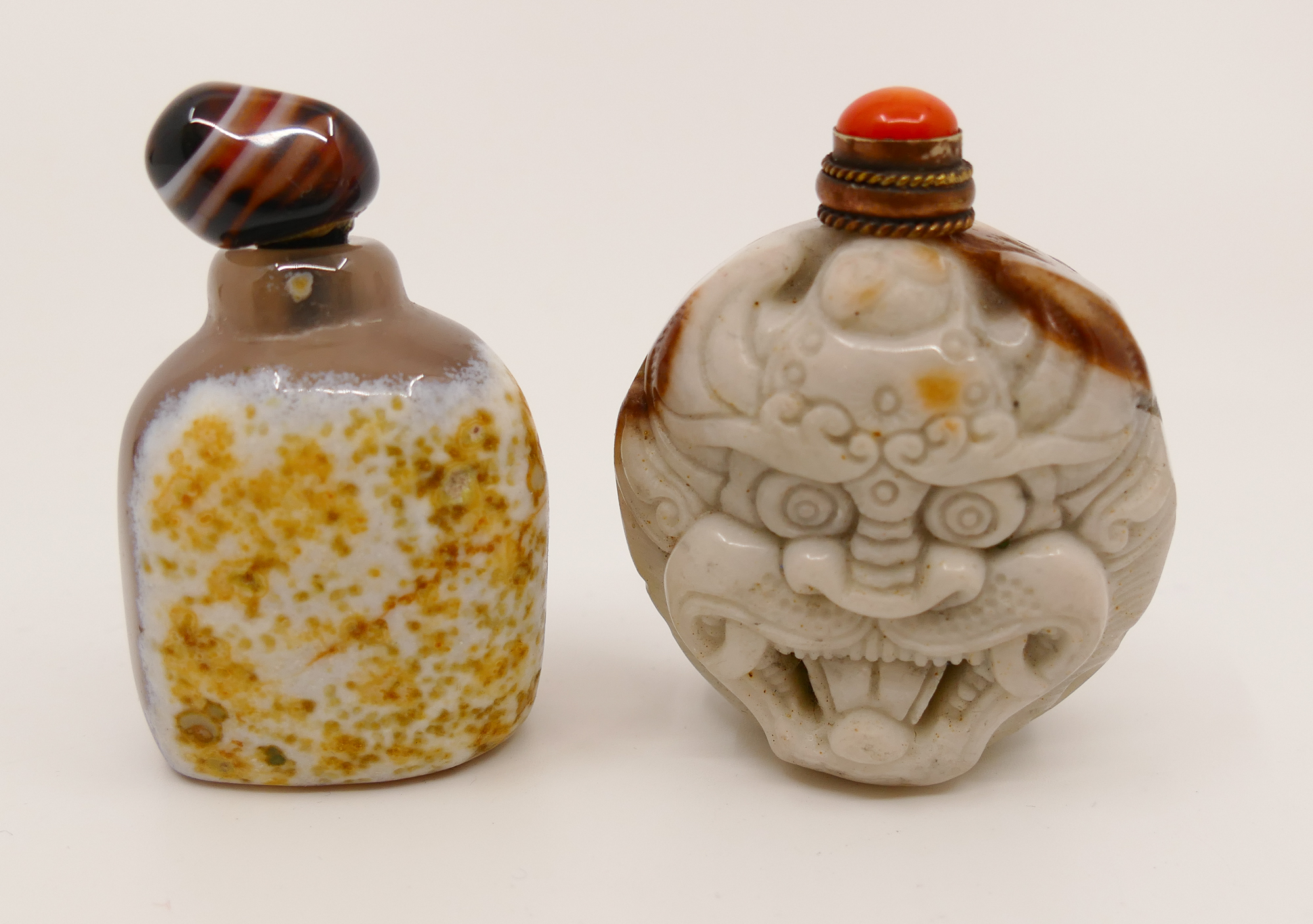 Appraisal: pc Chinese Agate Snuff Bottles