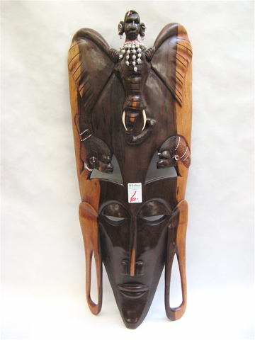 Appraisal: AFRICAN TH CENTURY CARVED WOOD FACE MASK The African rosewood