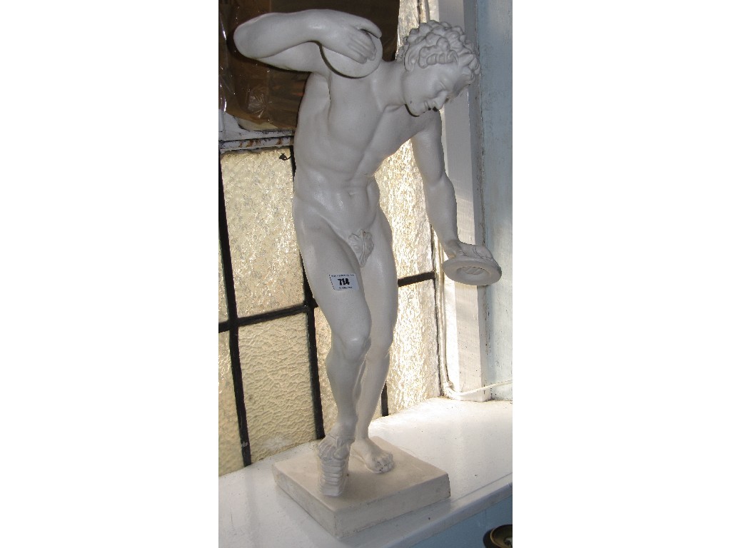 Appraisal: White painted spelter figure of Bacchus