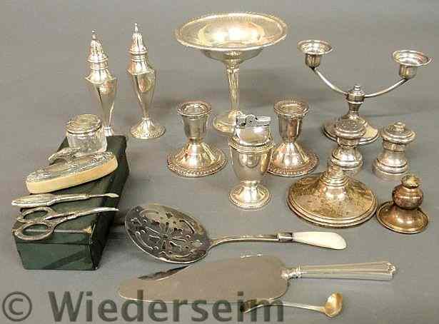 Appraisal: Group of sterling silver tableware and accessories