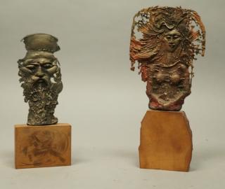 Appraisal: pc ZEKE ZINER Cast Metal Portrait Busts Moderni pc ZEKE