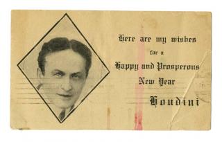 Appraisal: Houdini Harry Houdini Happy New Year Postcard New York ca