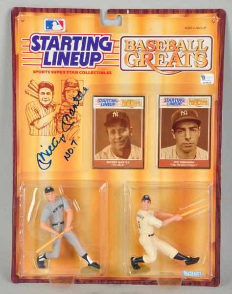 Appraisal: Autographed Mickey Mantle Starting Line-Up Figure Description Kenner Figures of