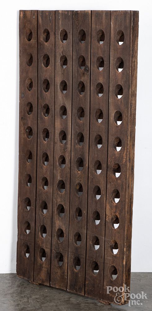 Appraisal: Oak wine rack th c Oak wine rack th c