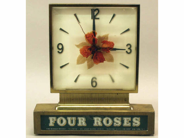 Appraisal: Four Roses Whiskey advertising clock in good working order circa