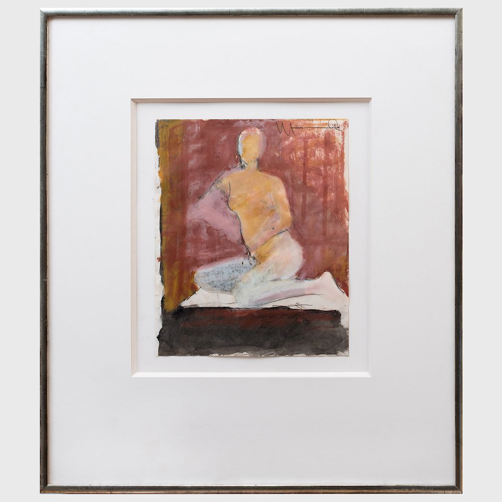 Appraisal: Manuel Neri b Seated Nude Watercolor and gouache on paper